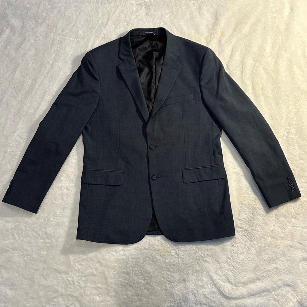 NAUTICA mens Gray patterned two button sport coat suit jacket blazer‎ 44 L